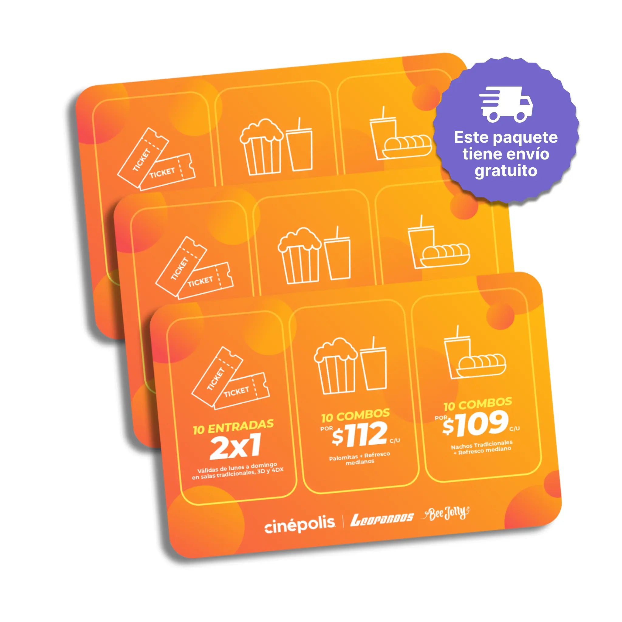 TriPack x3 – Tarjetas Naranja Leopardos Plus